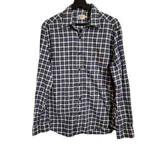 Faherty Blue Plaid Long Sleeve Button Down Shirt
